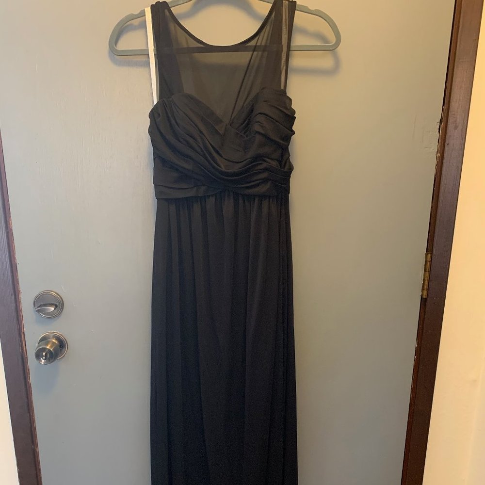 Long Mesh Dress with Sweetheart Neckline